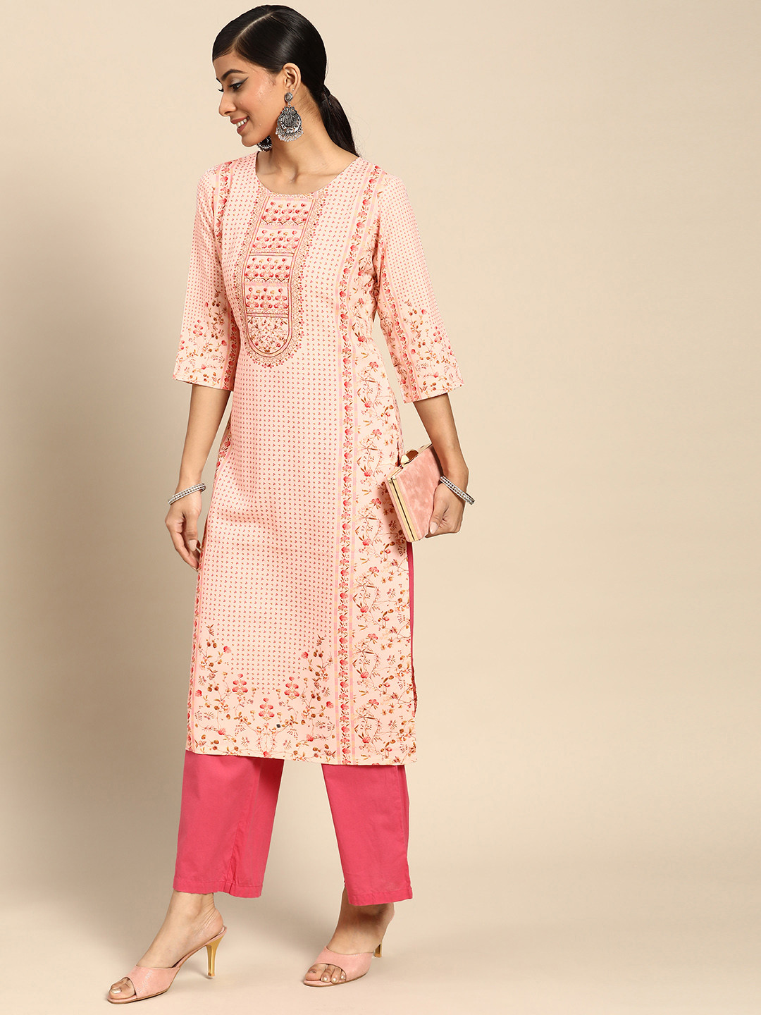 

GERUA Women Pink Ethnic Motifs Printed Kurta