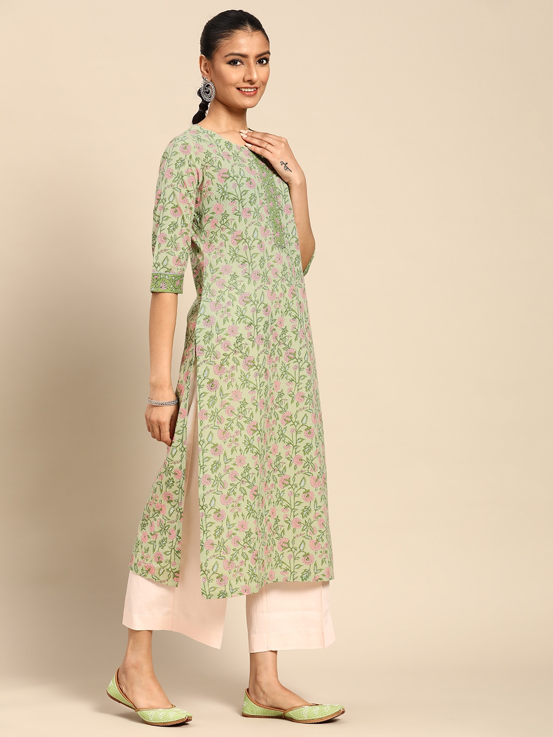 

GERUA Women Green Ethnic Motifs Printed Kurta