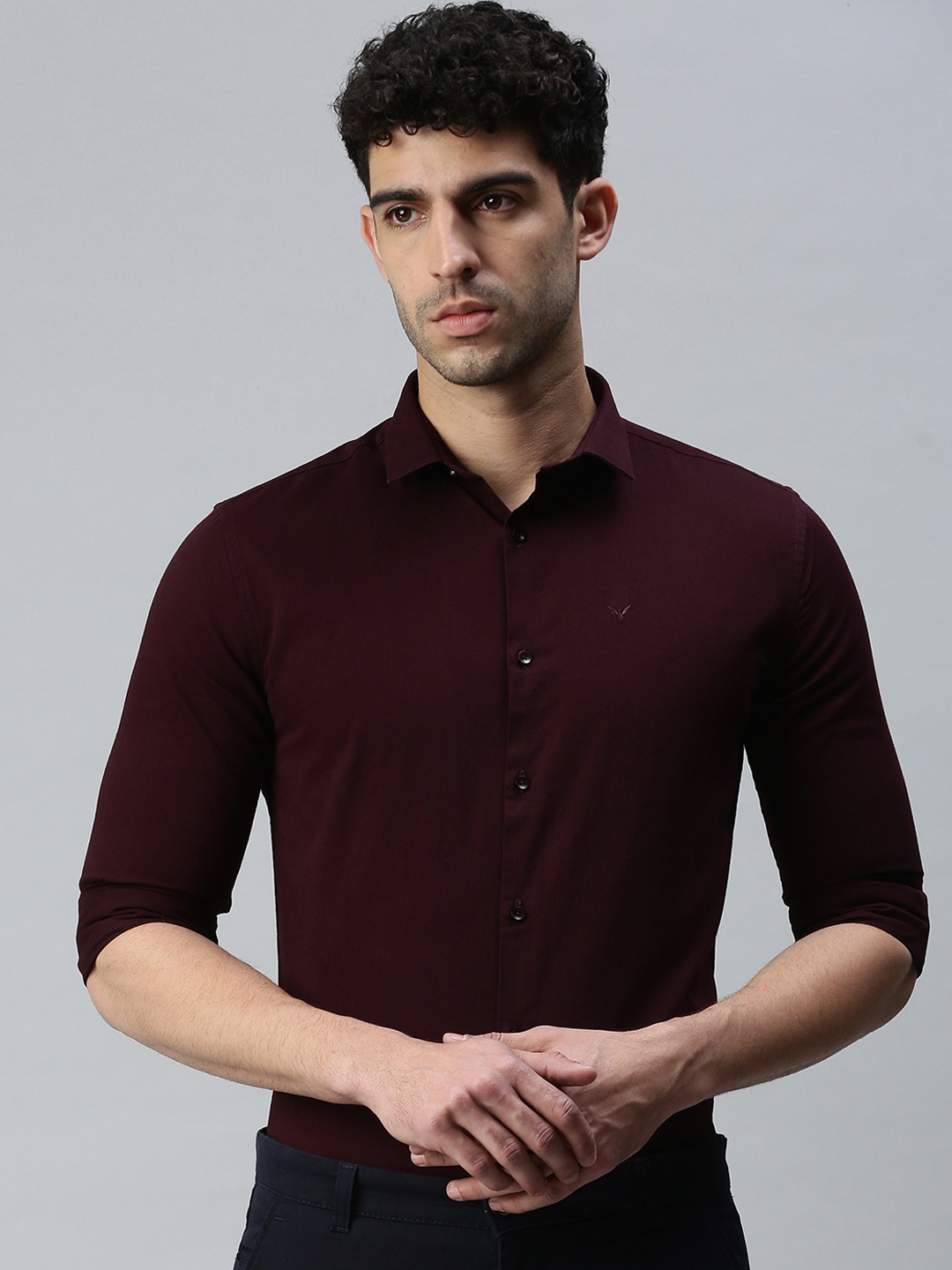 

SHOWOFF Men Maroon Premium Slim Fit Casual Shirt