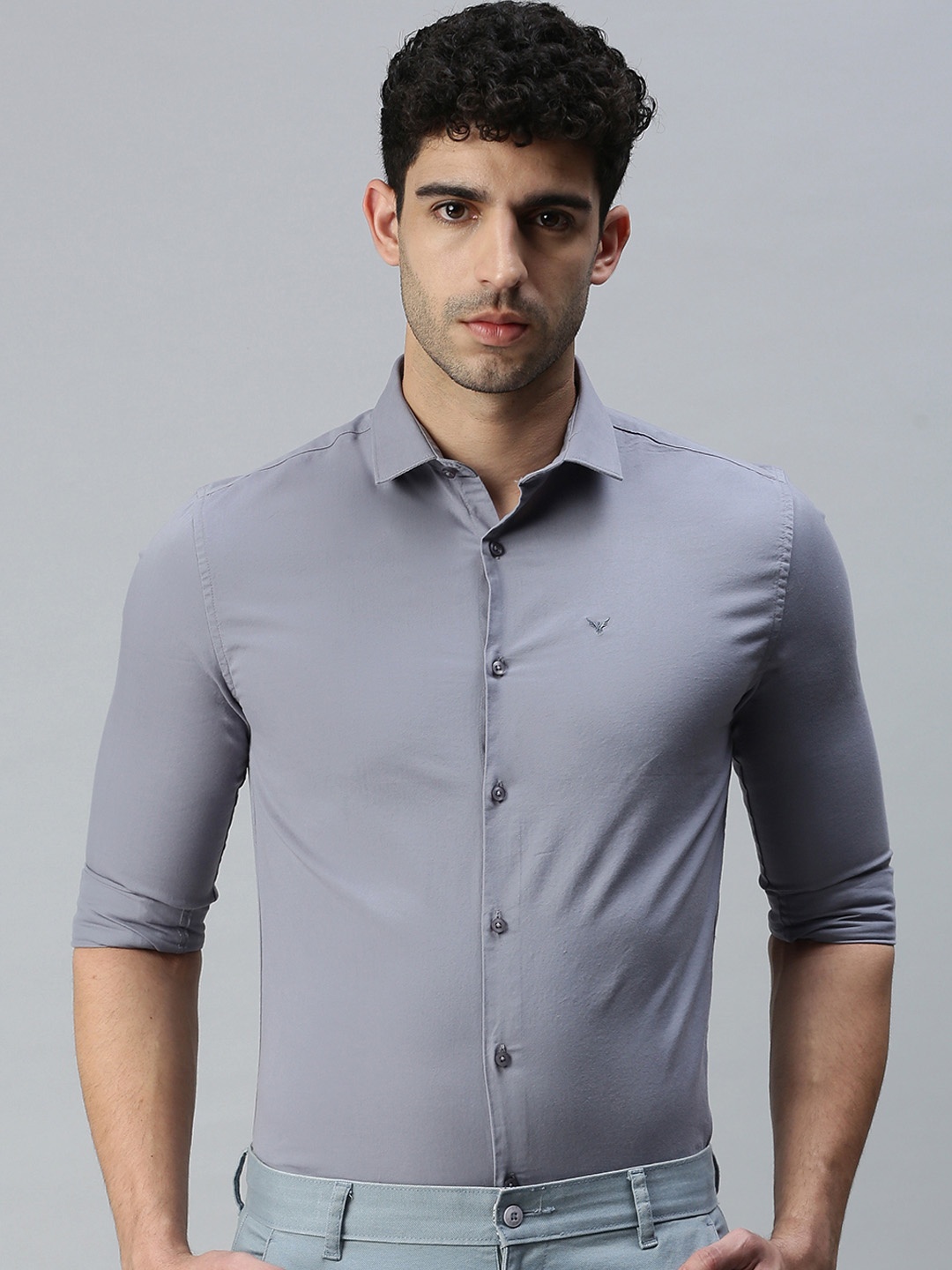 

SHOWOFF Men Grey Premium Slim Fit Casual Shirt