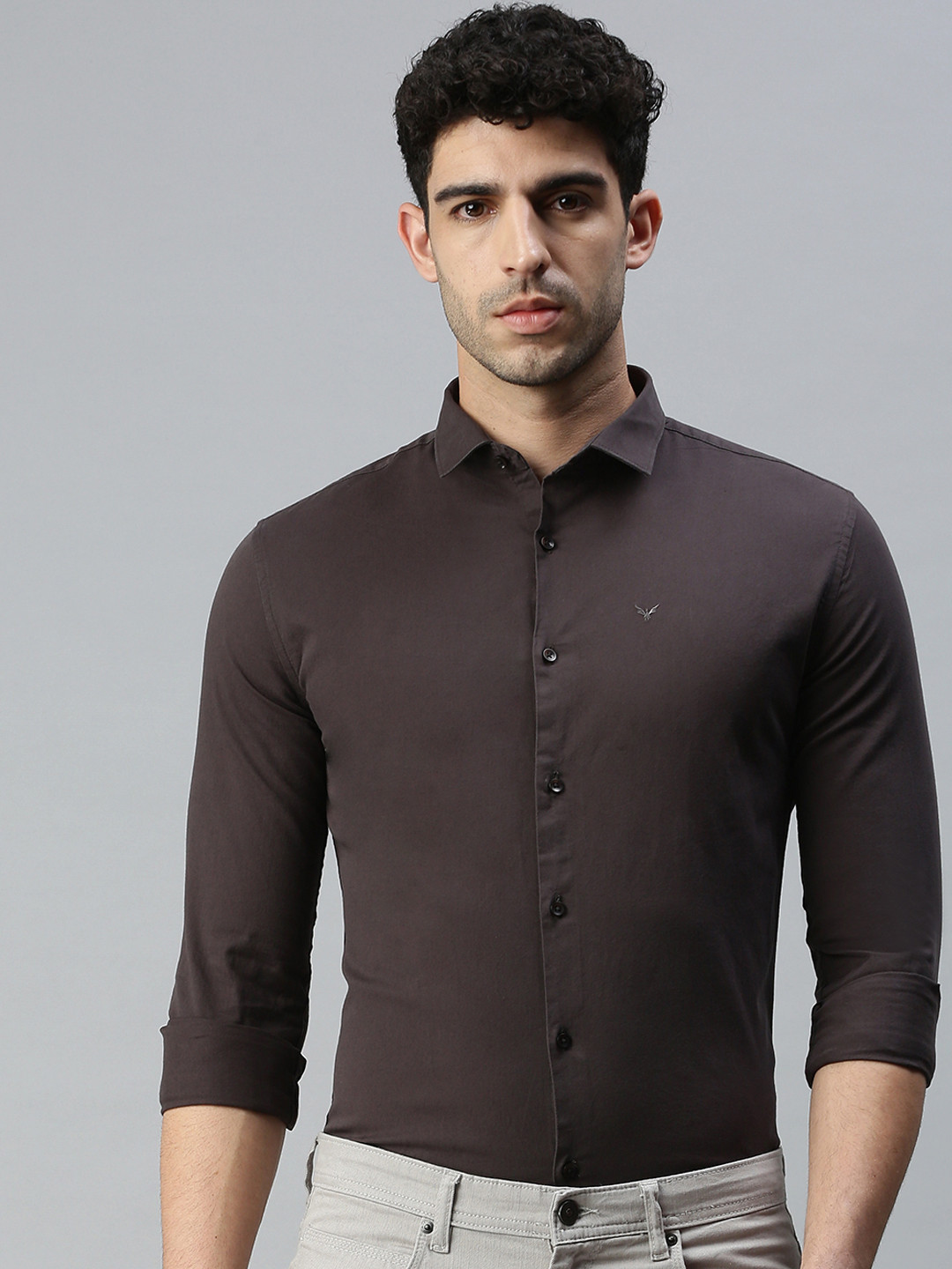 

SHOWOFF Men Coffee Brown Premium Slim Fit Casual Shirt