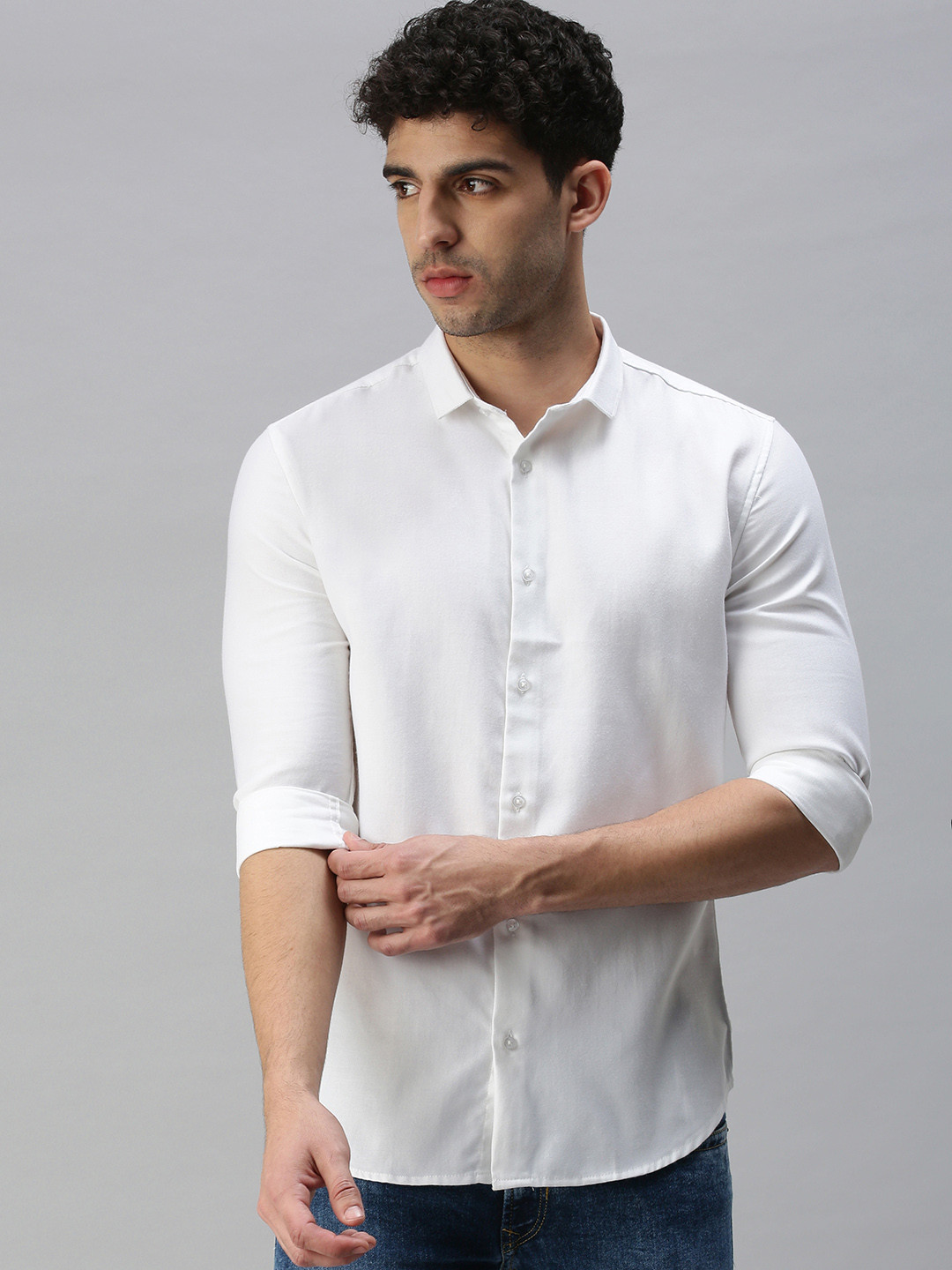 

SHOWOFF Men White Premium Slim Fit Casual Shirt
