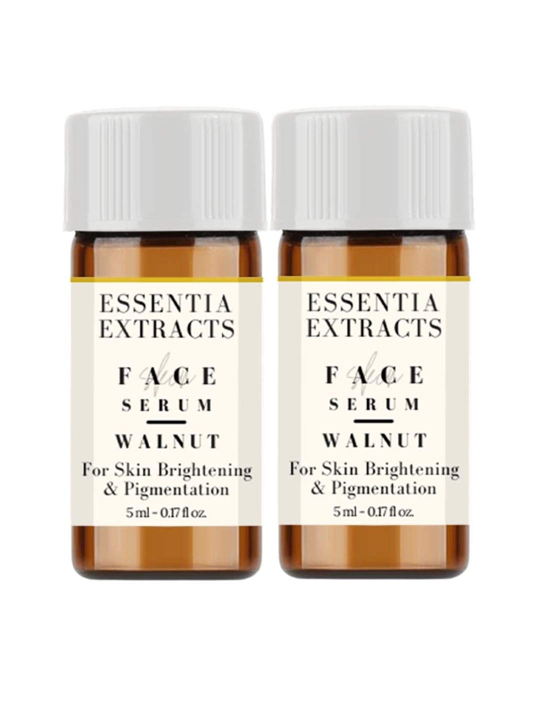 

ESSENTIA EXTRACTS Set of 2 Walnut Skin Brightening Facial Serums - 5 ml each, Off white