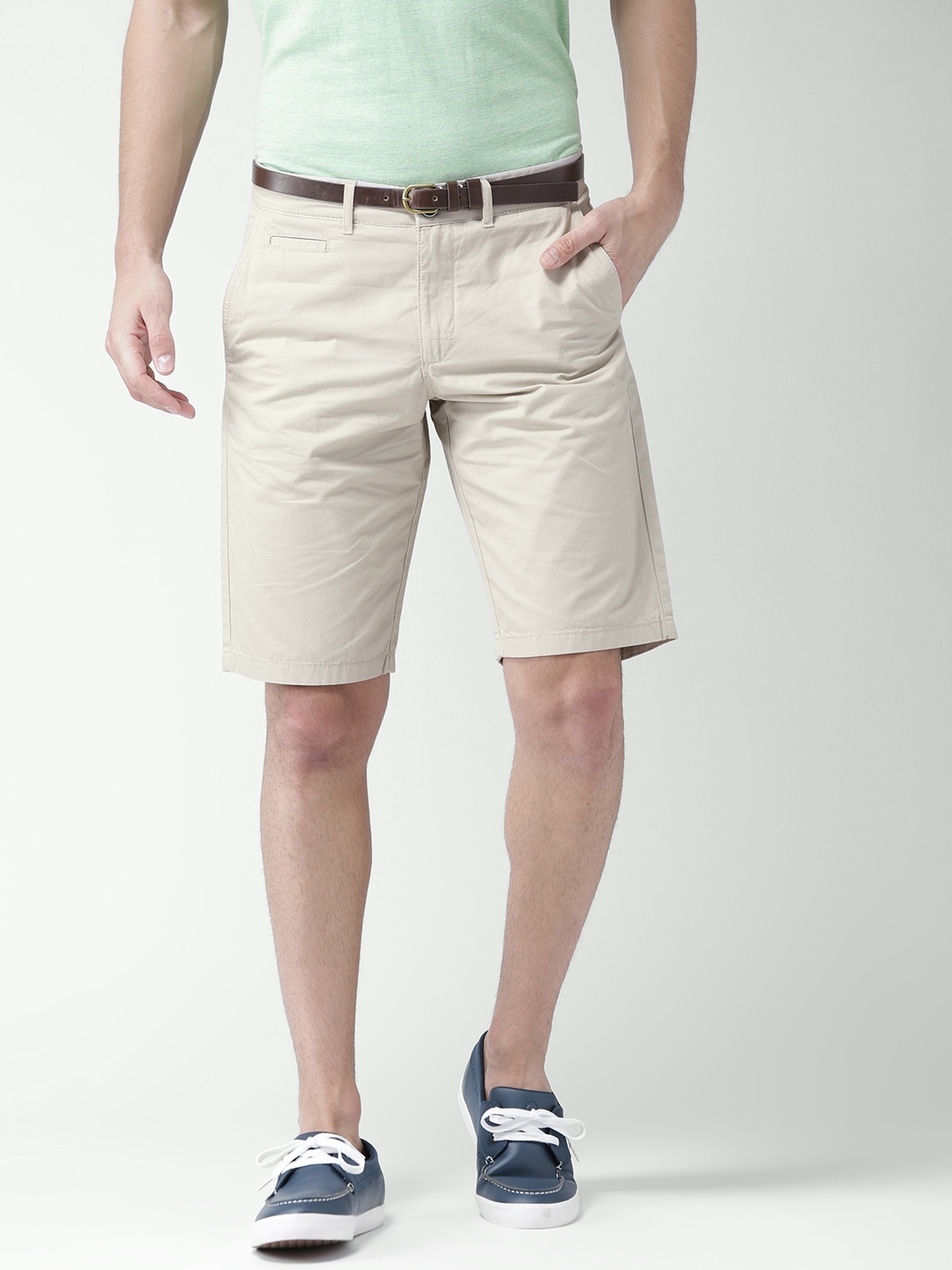 

Celio Men Beige Solid Chino Shorts