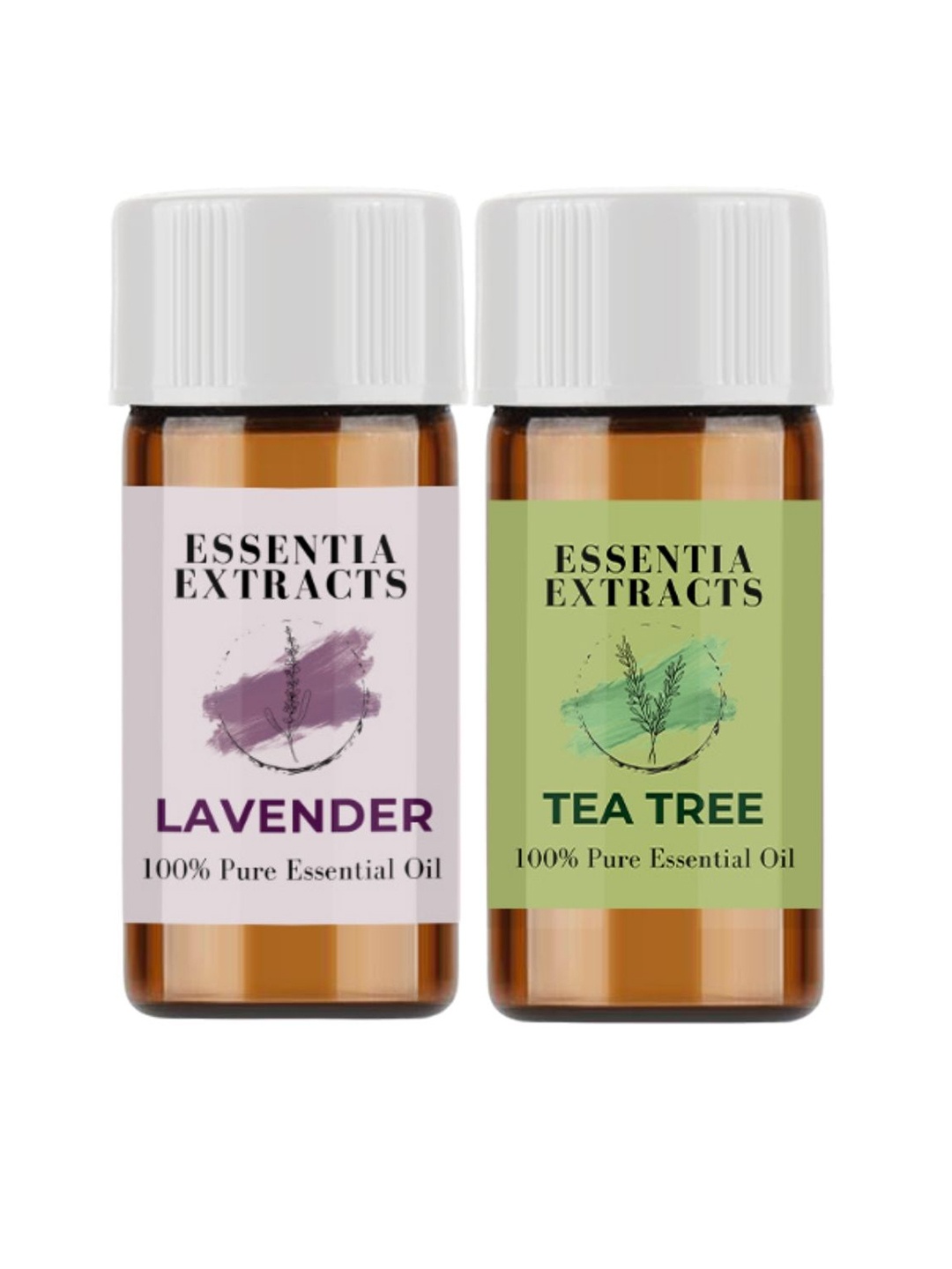 

ESSENTIA EXTRACTS Combo of Lavender & Tea Tree Essential Oil- 6ml, Transparent