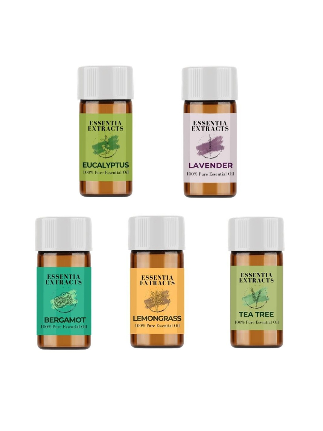 

ESSENTIA EXTRACTS Set Of 5 Essential Oil, Transparent