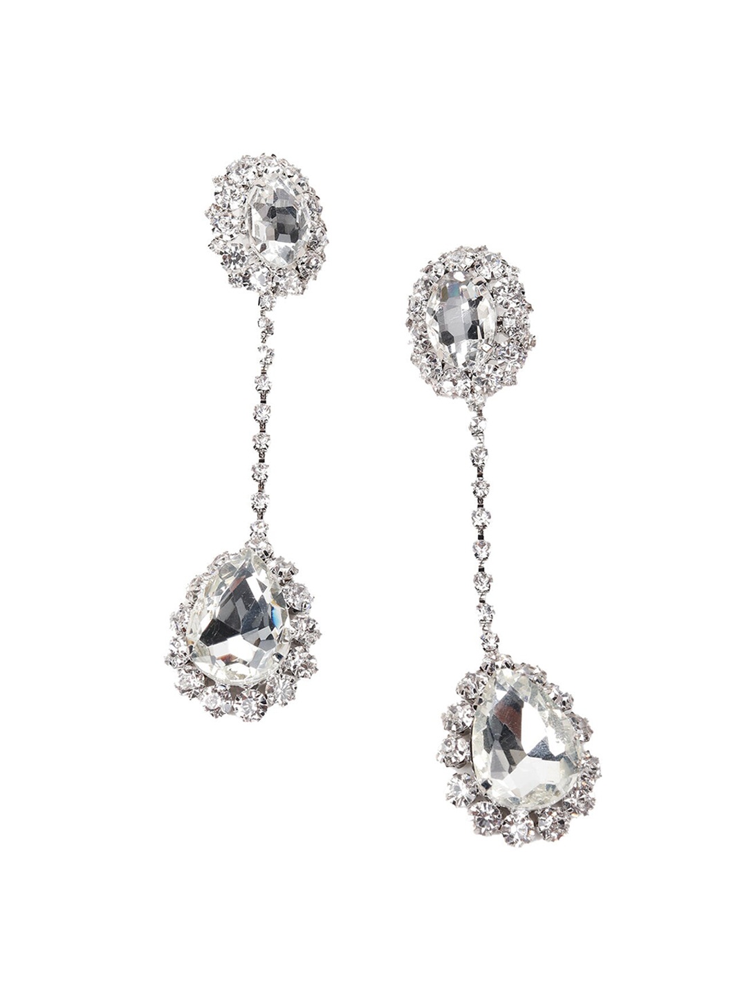 

ODETTE Silver-Toned Classic Drop Earrings