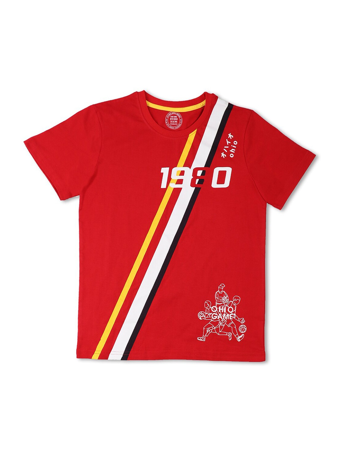 

Benny n Bunny Boys Red Printed Applique T-shirt