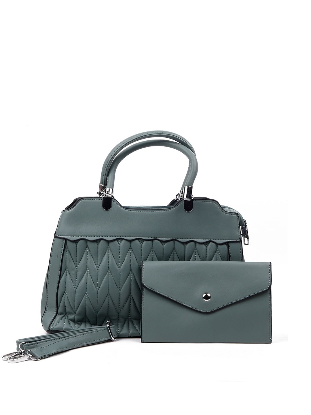 

ODETTE Green Structured Handheld Bag