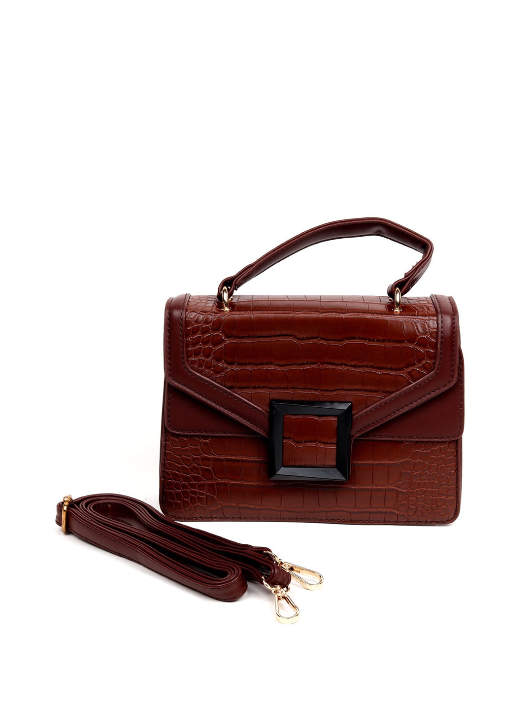 

ODETTE Women Brown Textured Structured Satchel