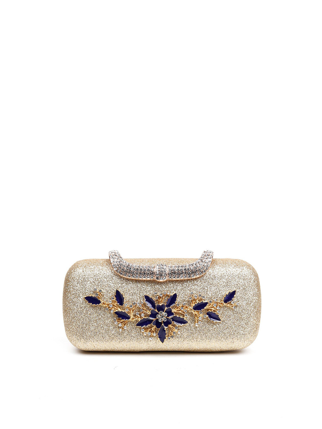 

ODETTE Gold-Toned Embellished Box Clutch