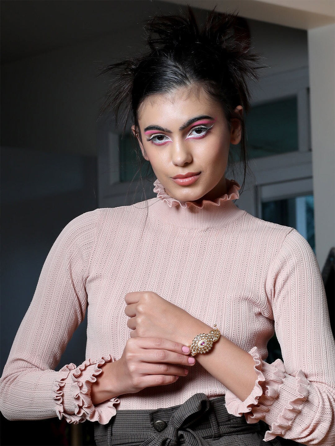 

ODETTE Women Gold-Toned & Pink Wraparound Bracelet