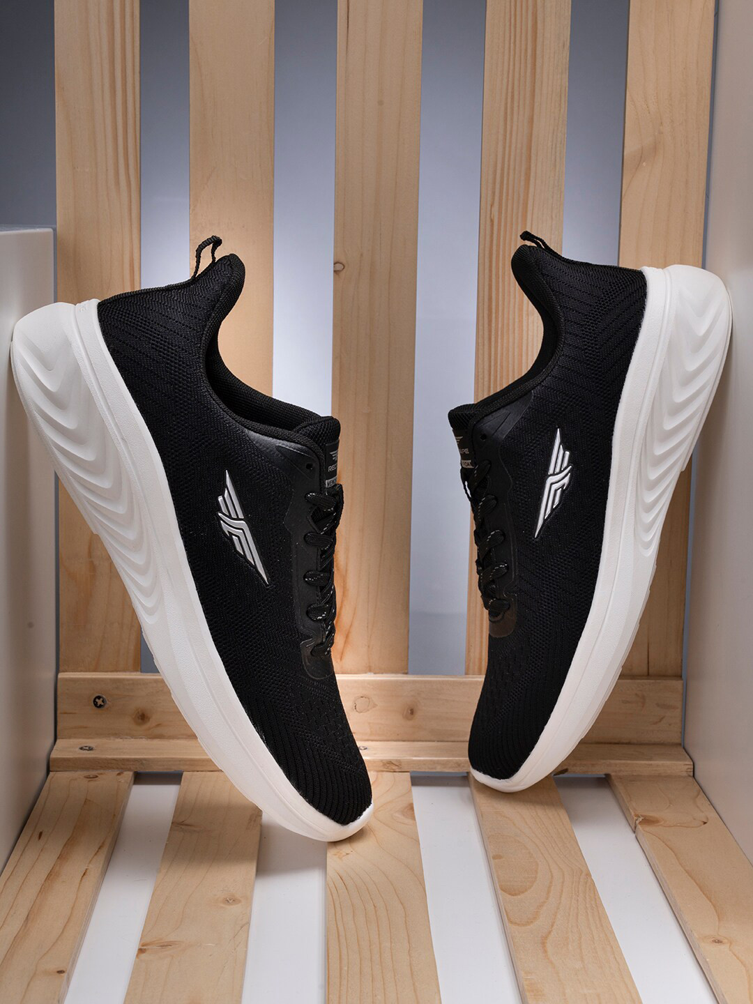 

Red Tape Men Black Textile Walking Shoes