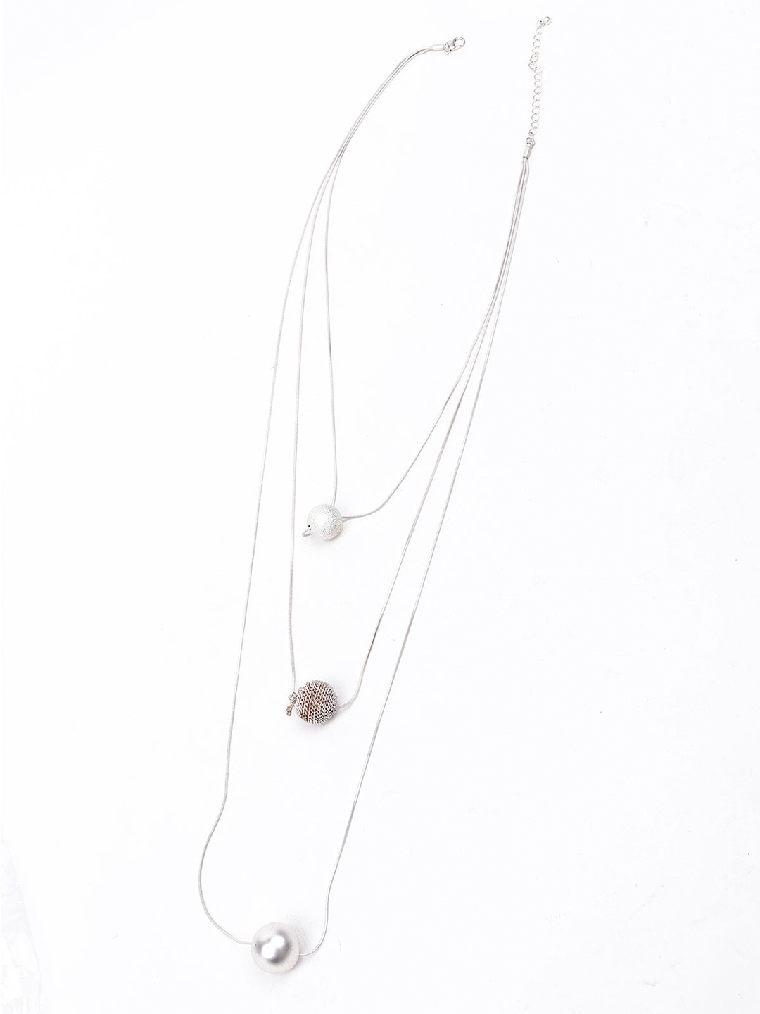 

ODETTE Silver-Toned & White Layered Necklace