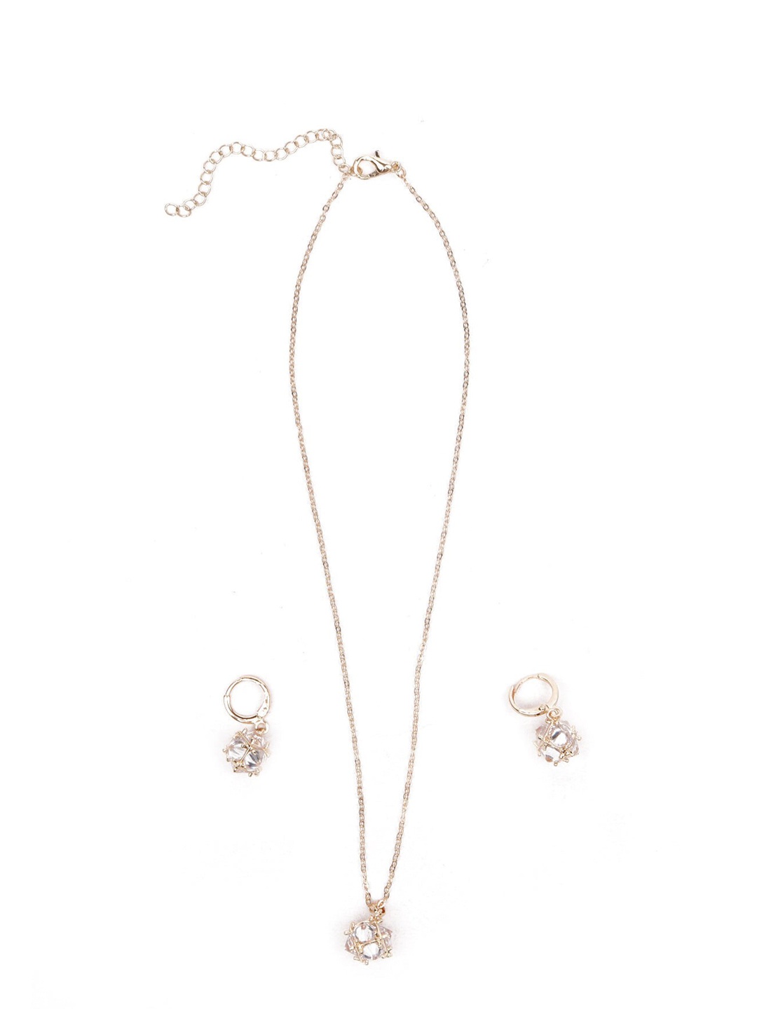 

ODETTE Gold-Toned & White Stone-Studded Jewellery Set