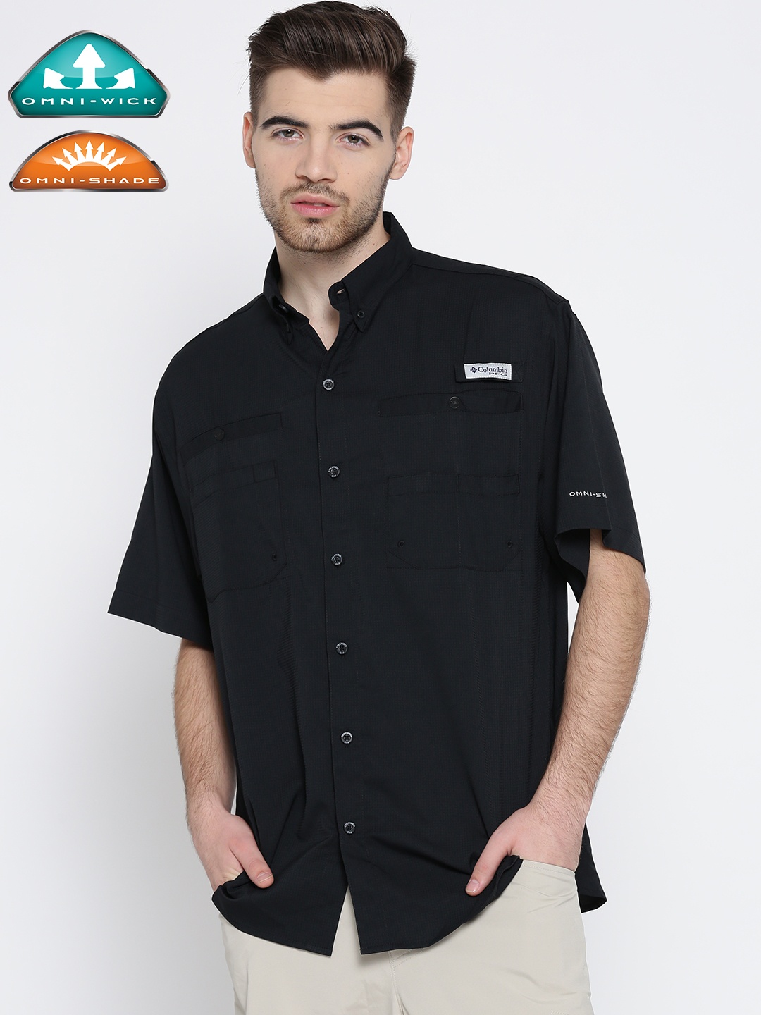

Columbia Men Black Tamiami II Self-Checked Hiking Shirt
