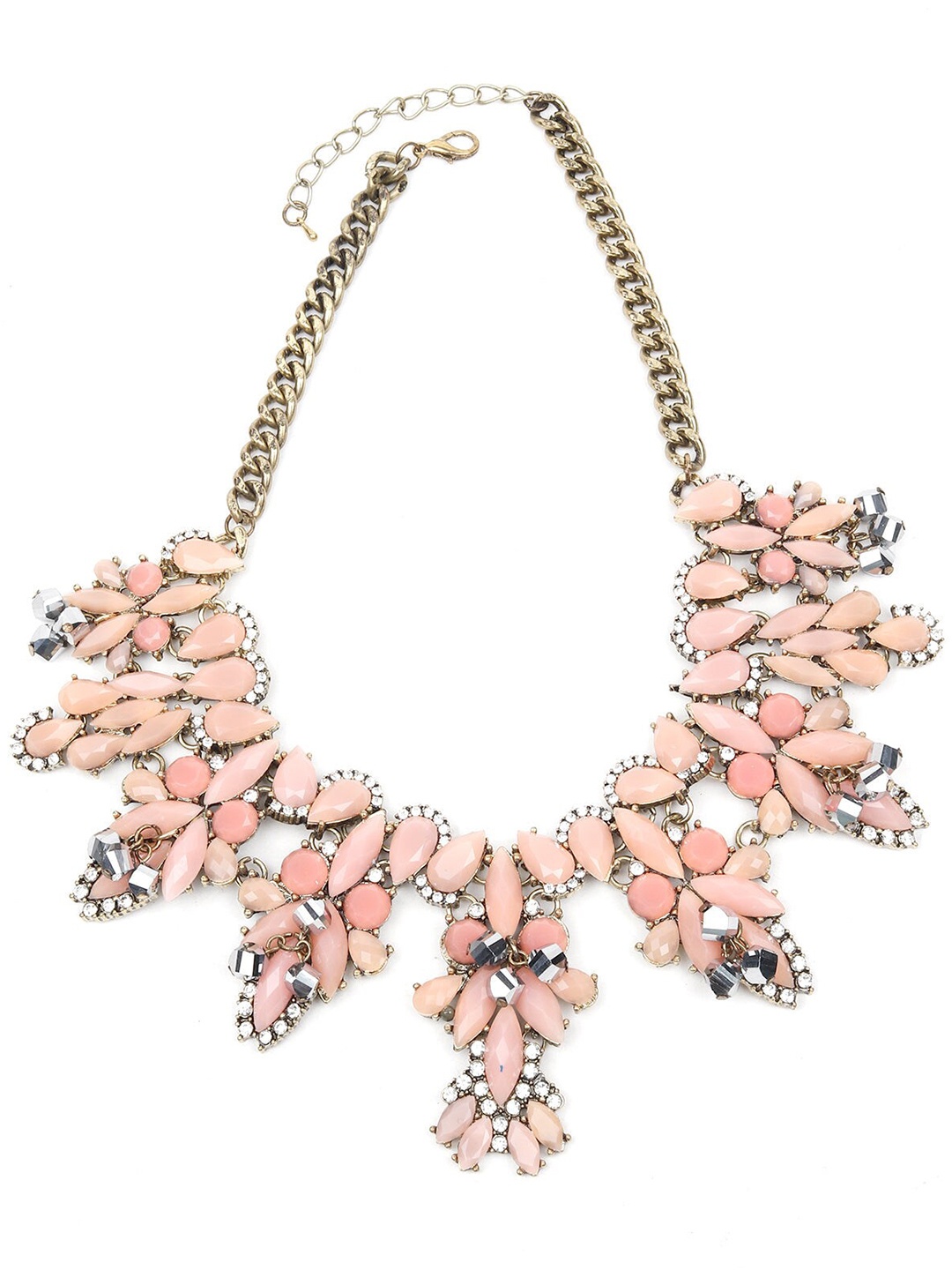 

ODETTE Peach-Coloured & Gold-Toned Studded Necklace