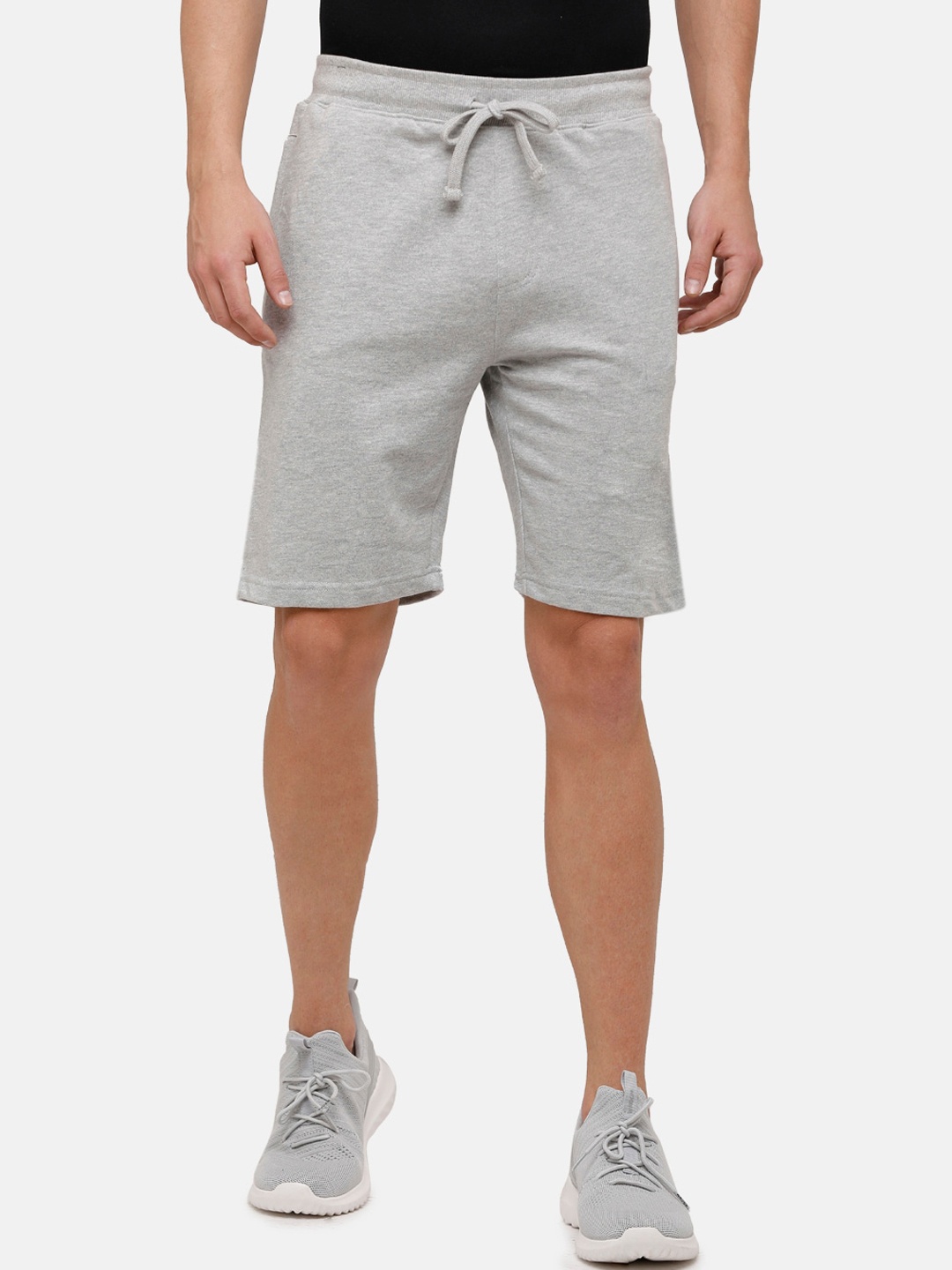 

MADSTO Men Grey Melange Sports Shorts