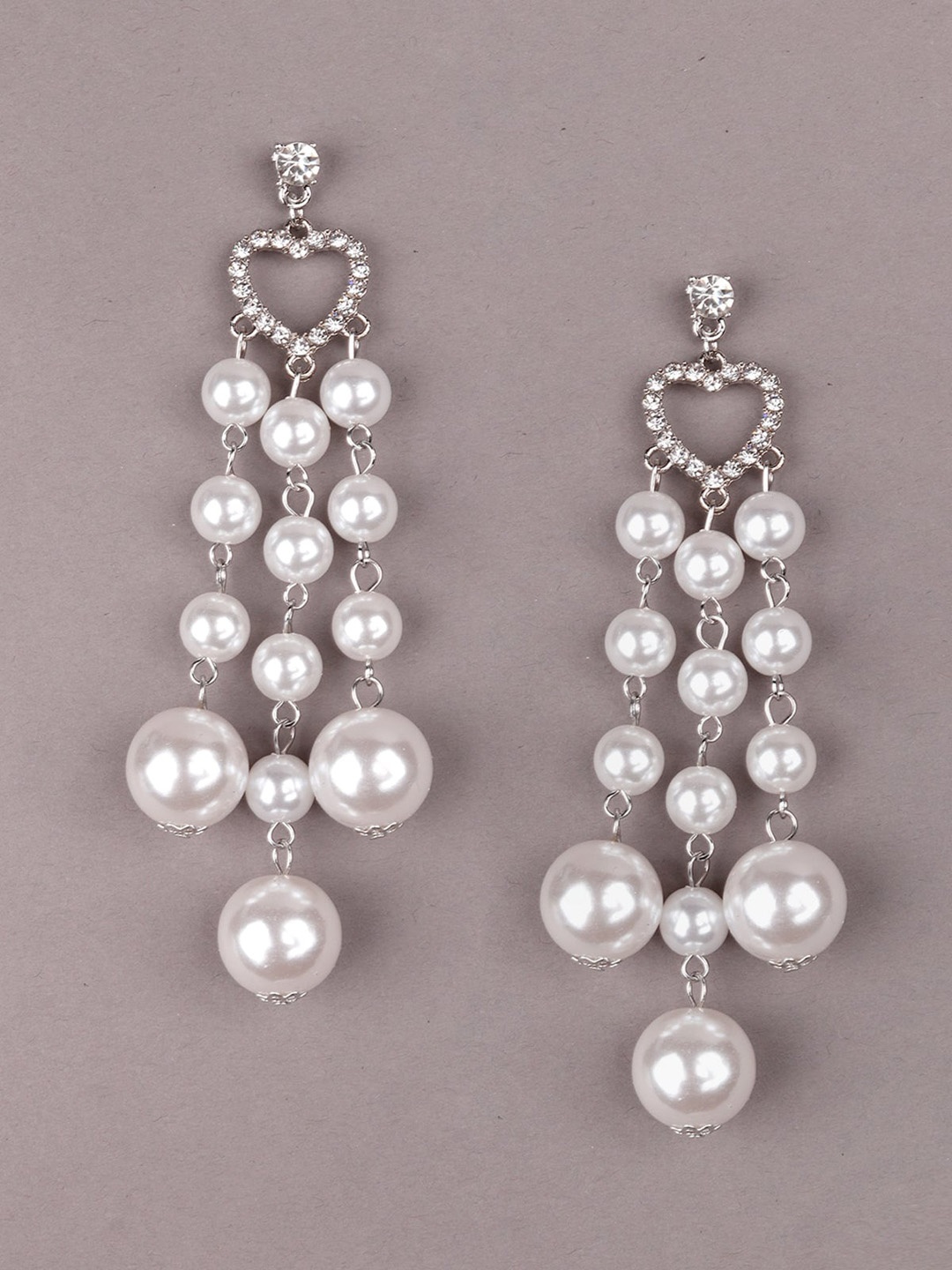 

ODETTE White Oval Drop Earrings