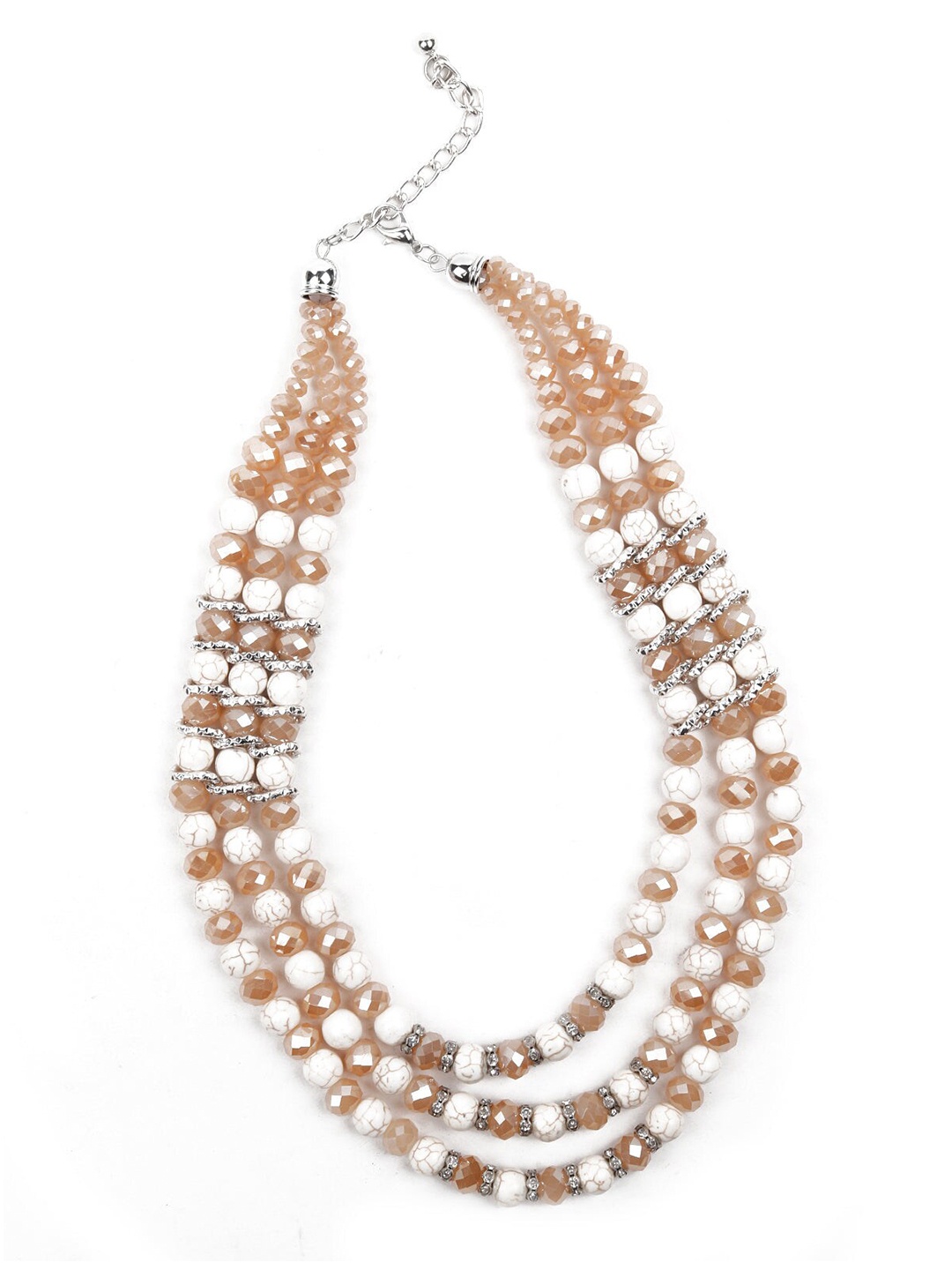 

ODETTE Women Peach-Coloured & White Necklace