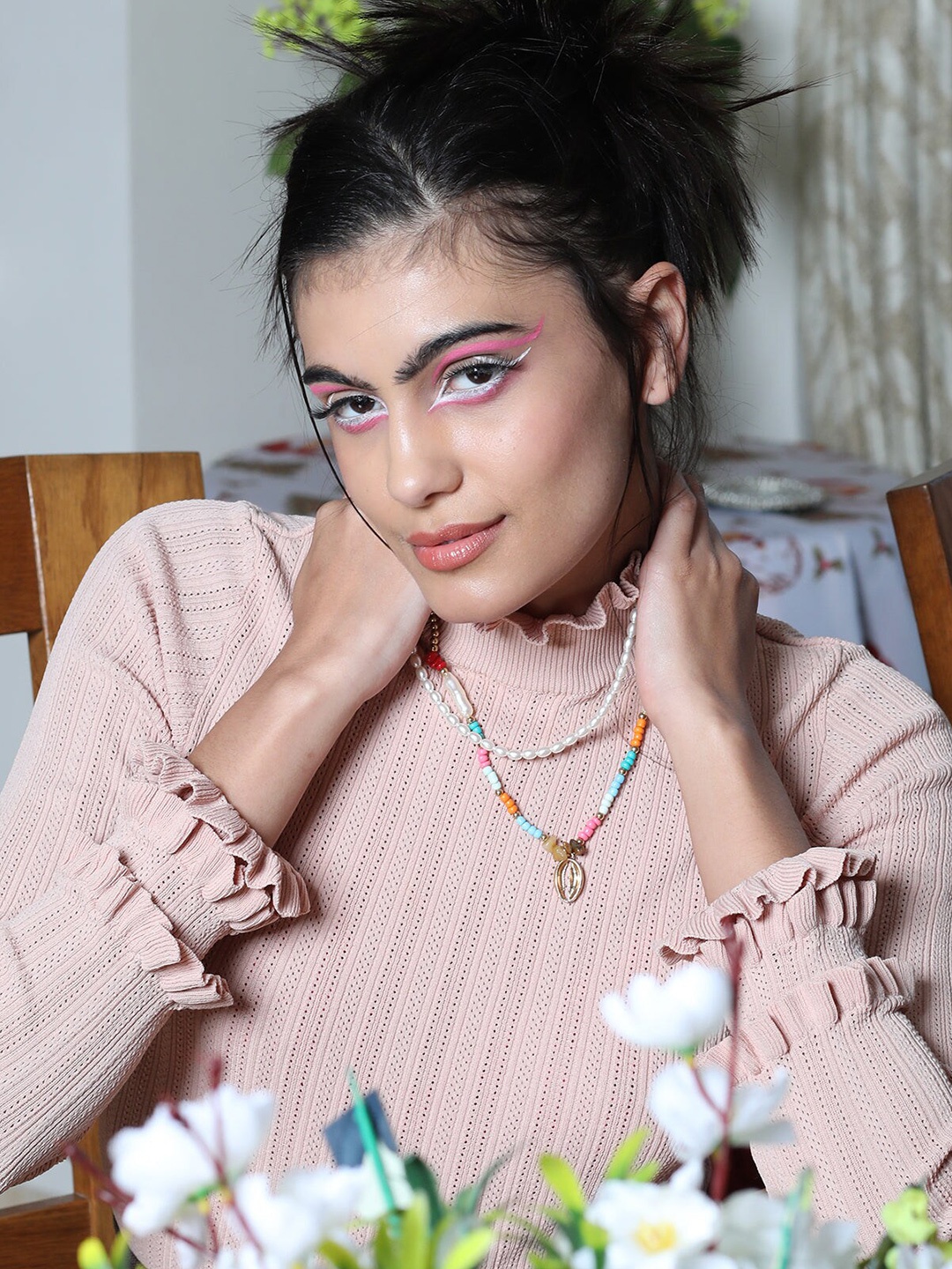 

ODETTE Multicoloured Beaded Layered Necklace, Multi