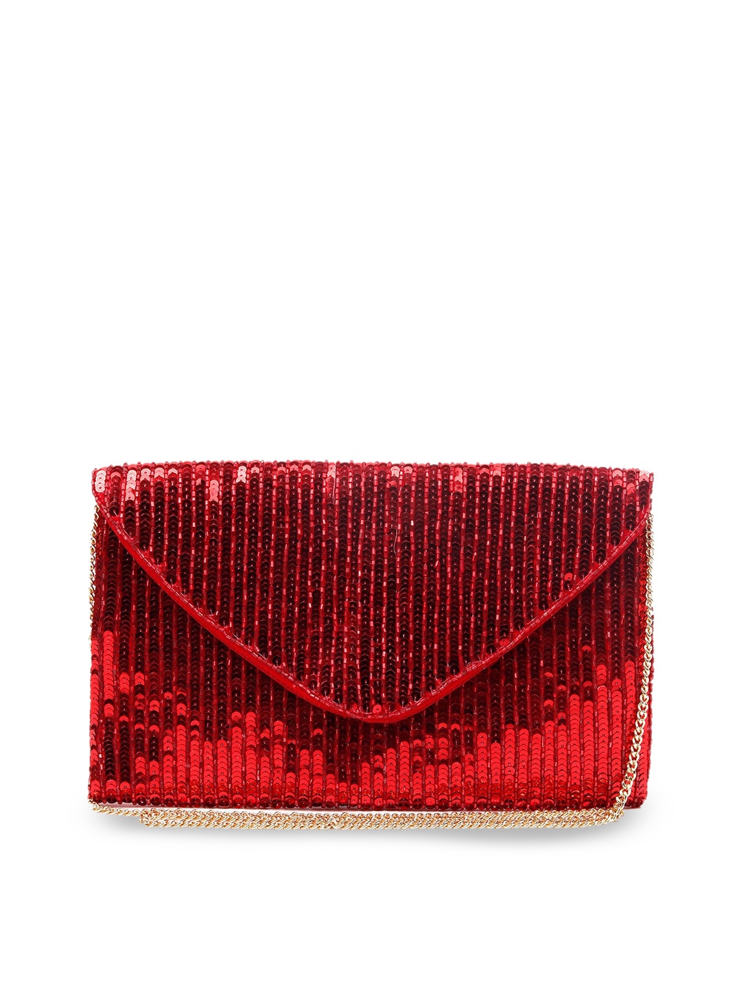 

ODETTE Red Embellished Envelope Clutch