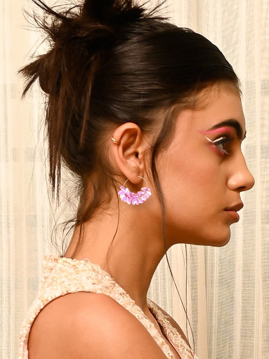 

ODETTE Pink Hoop Earrings