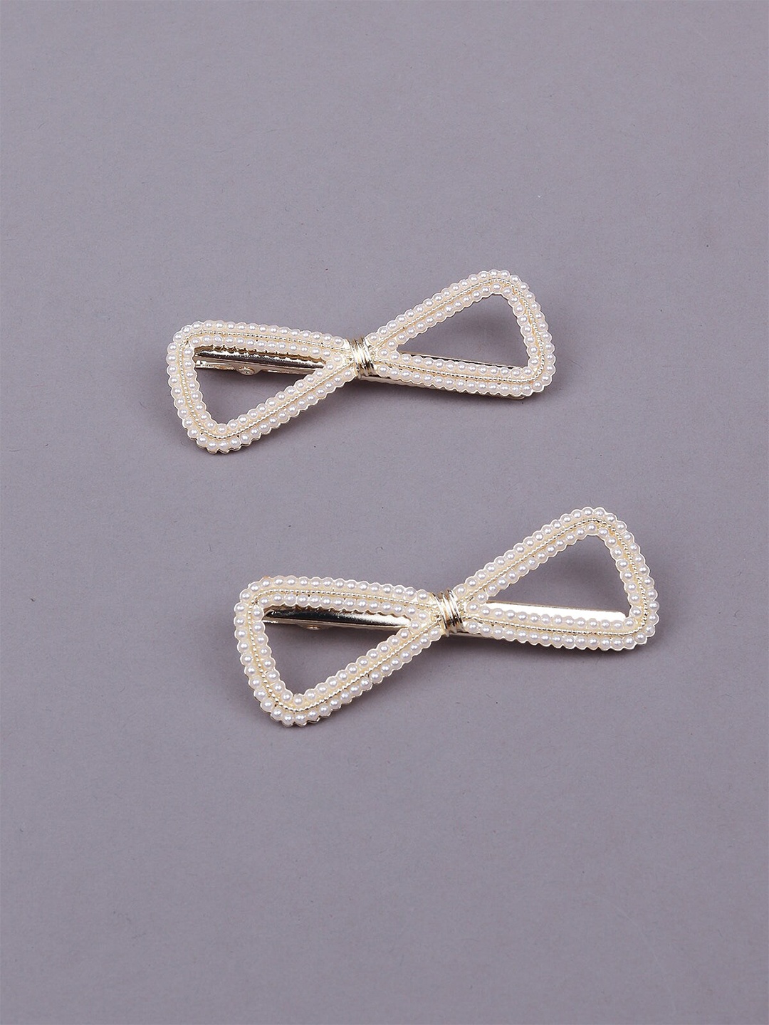 

ODETTE Women White 2 Embellished Alligator Hair Clip