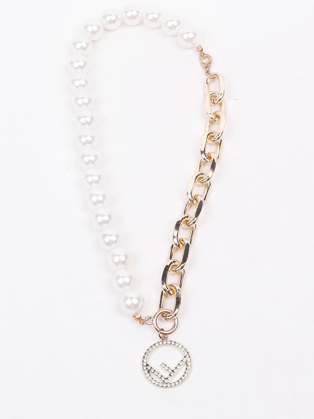 

ODETTE White & Gold-Toned Beaded Necklace