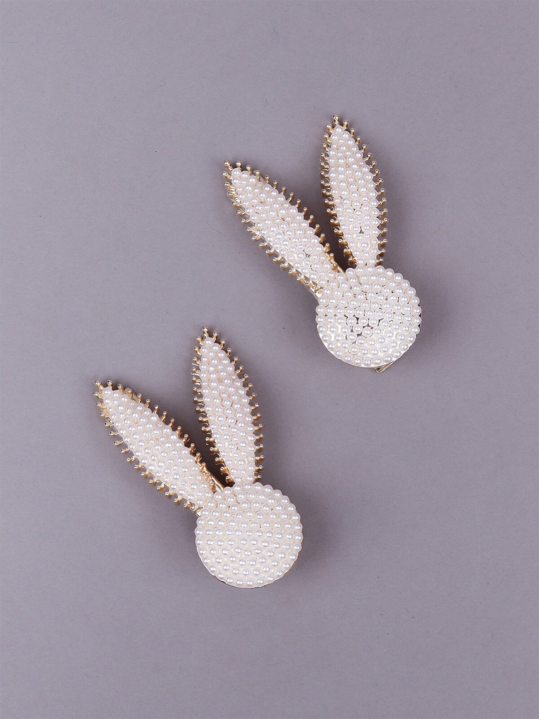 

ODETTE Women White Embellished Alligator Hair Clip