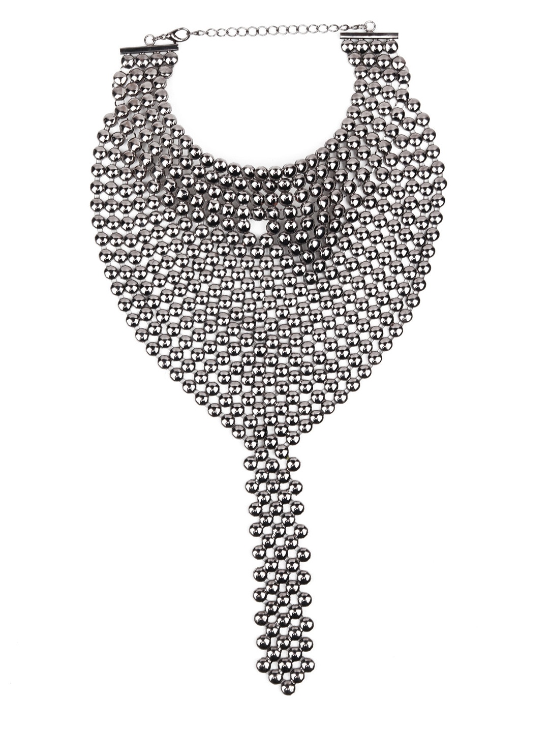 

ODETTE Silver-Toned Beaded Necklace