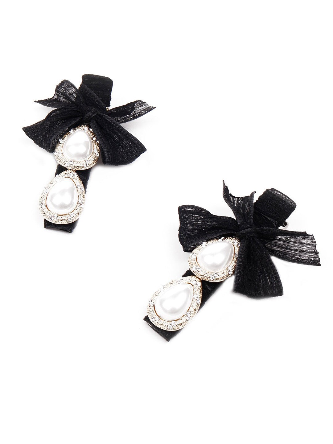 

ODETTE Women Black & White Alligator Hair Clips Pack Of 2