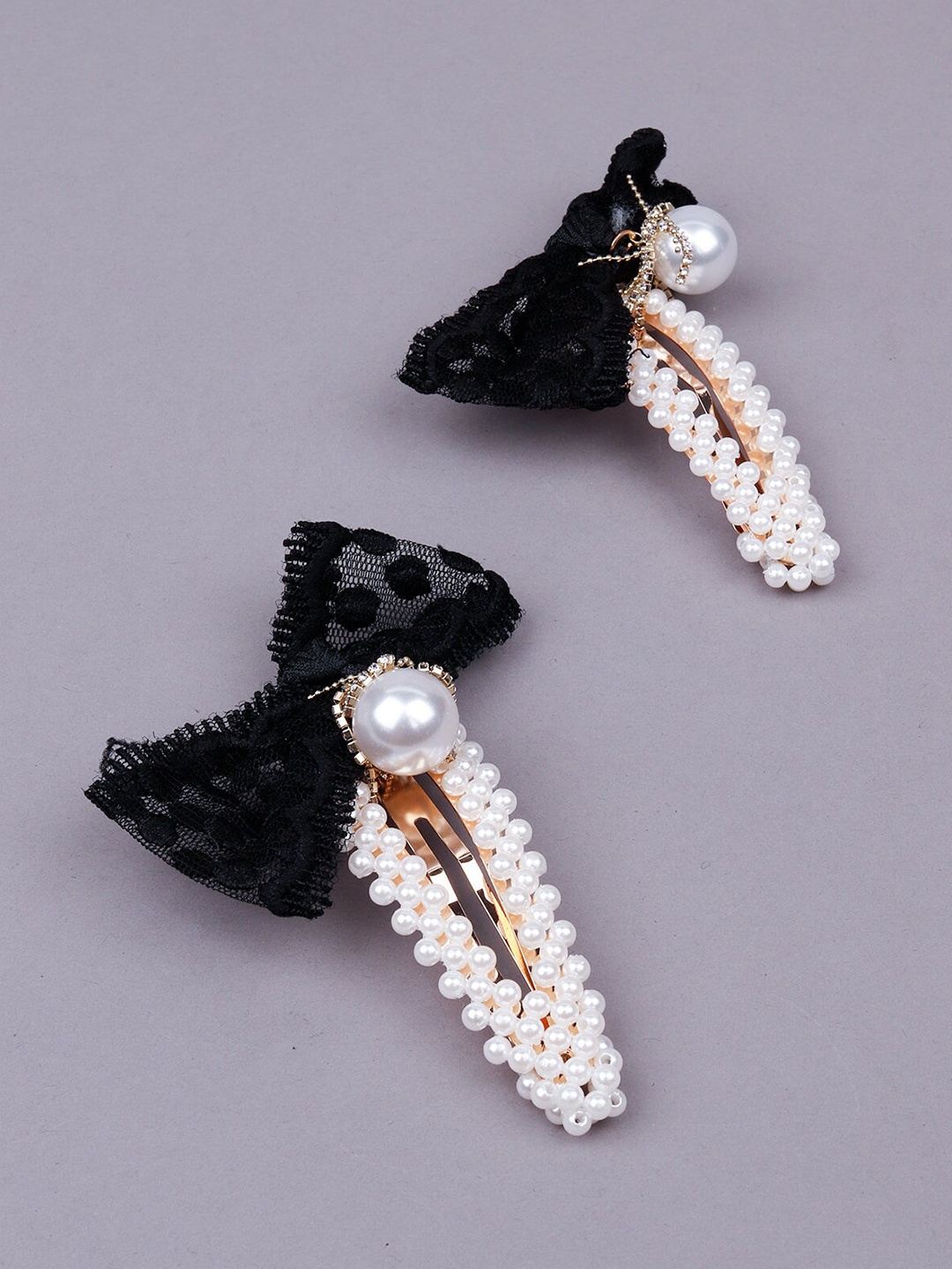 

ODETTE Women Black Embellished Tic Tac Hair Clip