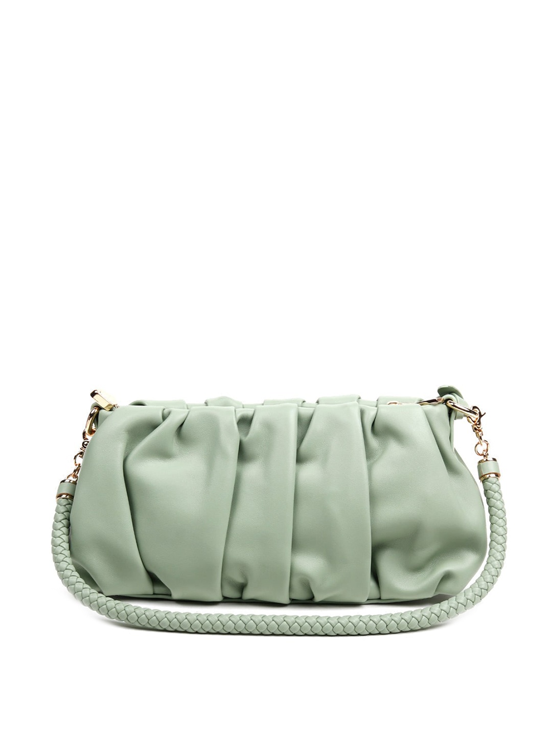 

ODETTE Green Leather Structured Shoulder Bag
