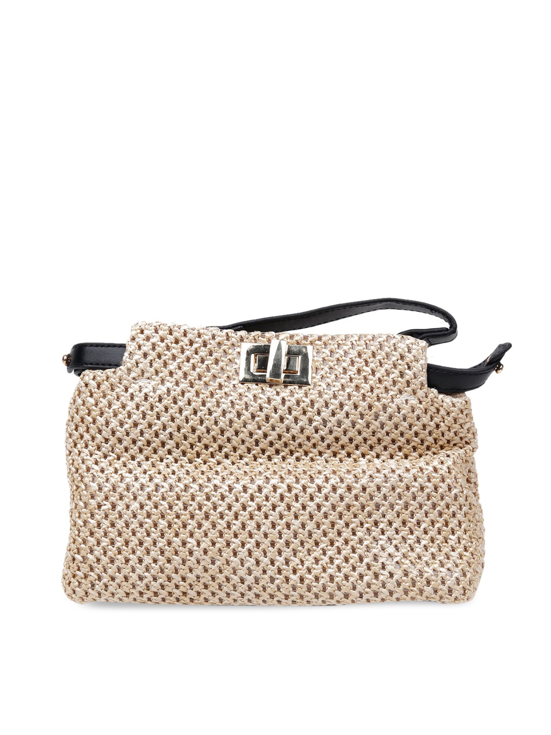 ODETTE Beige Structured Handheld Bag - buy at the price of $25.20 in ...