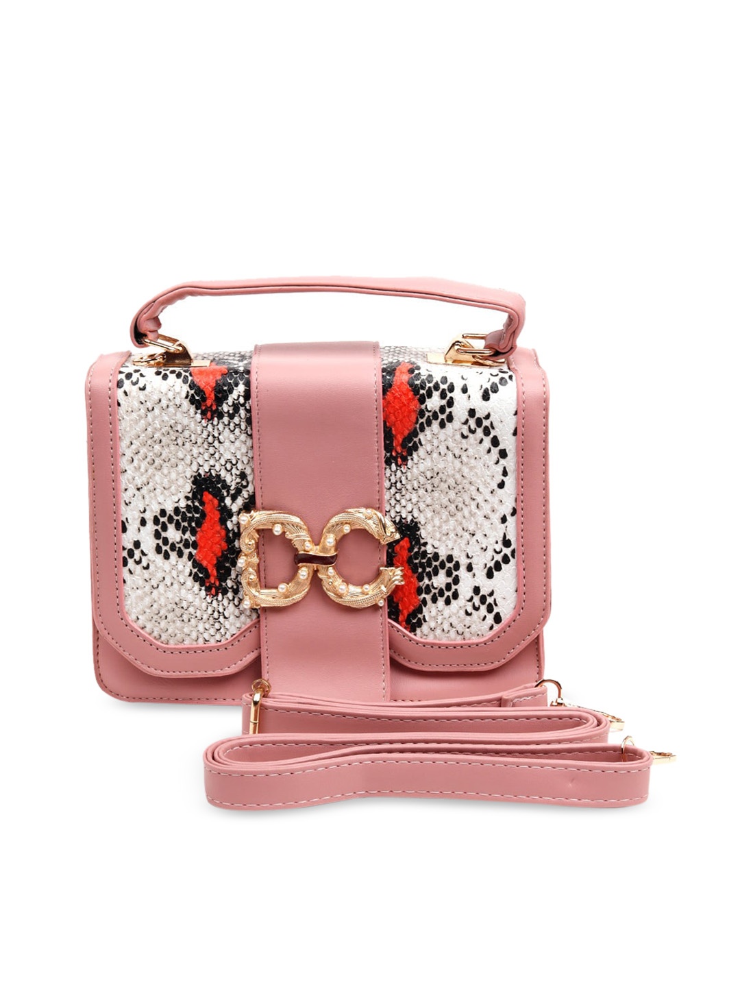 

ODETTE Pink Textured Structured Satchel