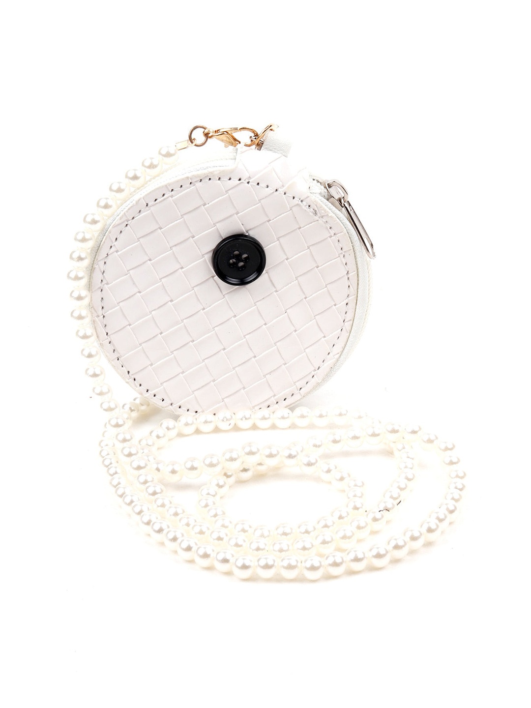 

ODETTE White Embellished Leather Swagger Sling Bag