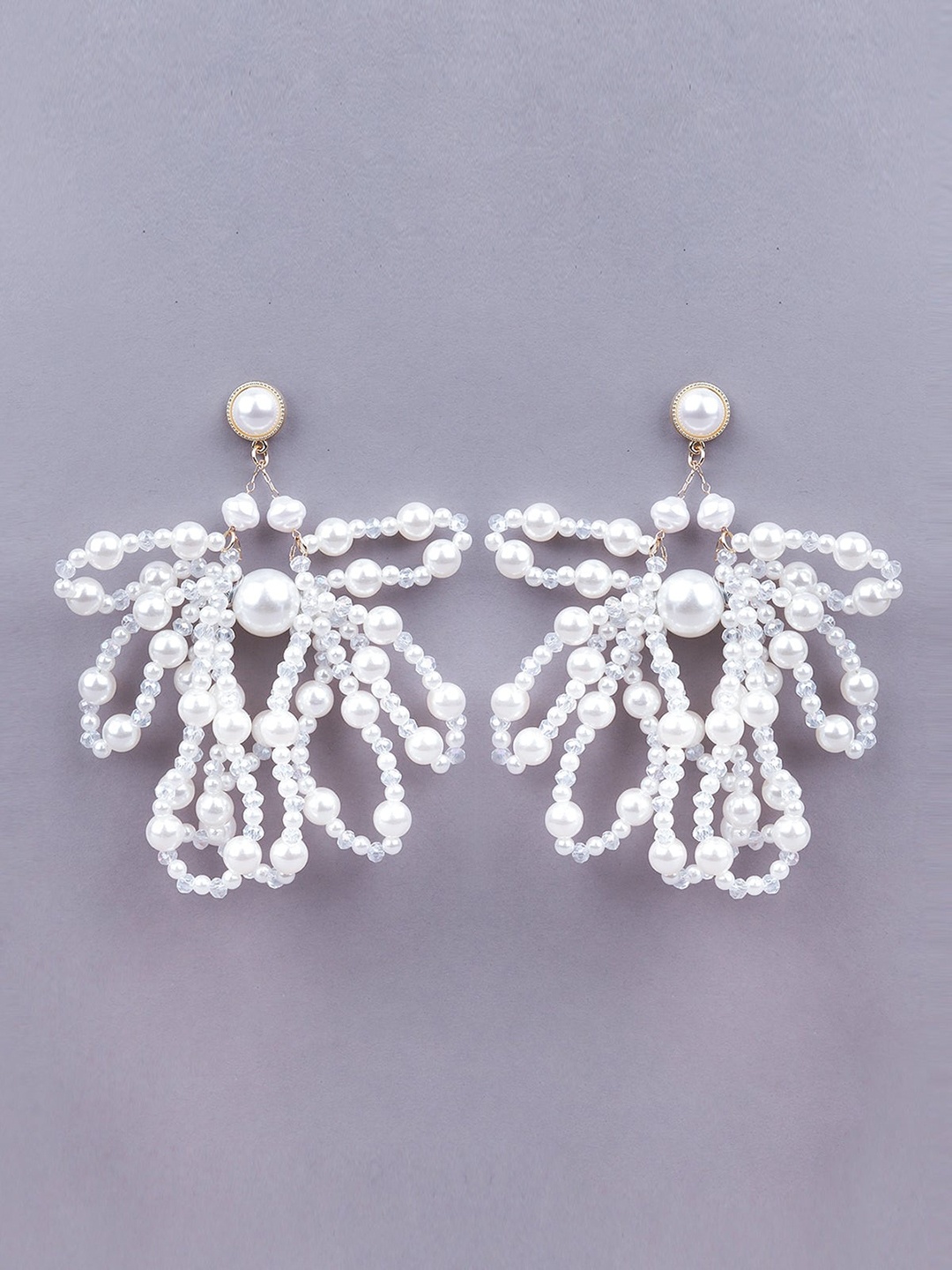 

ODETTE White Contemporary Drop Earrings