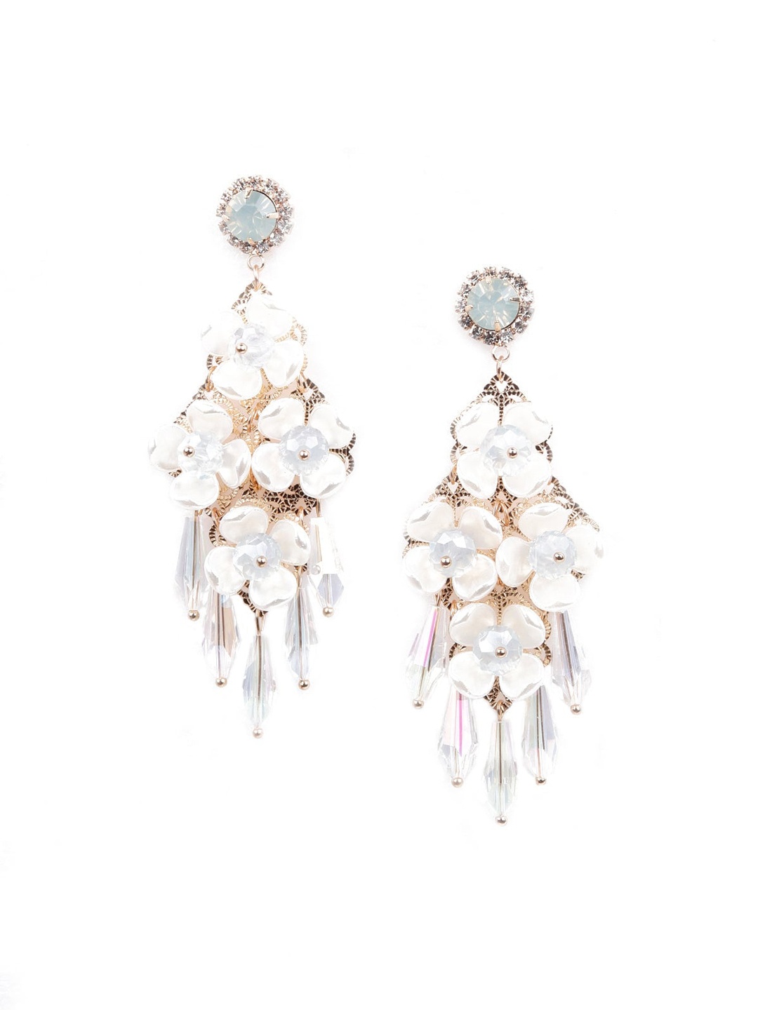 

ODETTE White Oval Drop Earrings