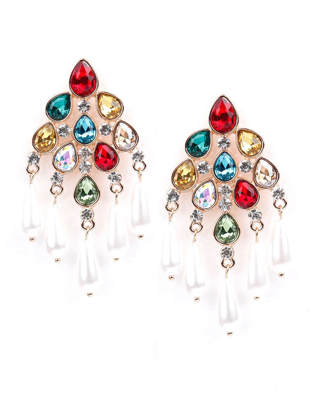 

ODETTE Multicoloured Oval Drop Earrings, Multi