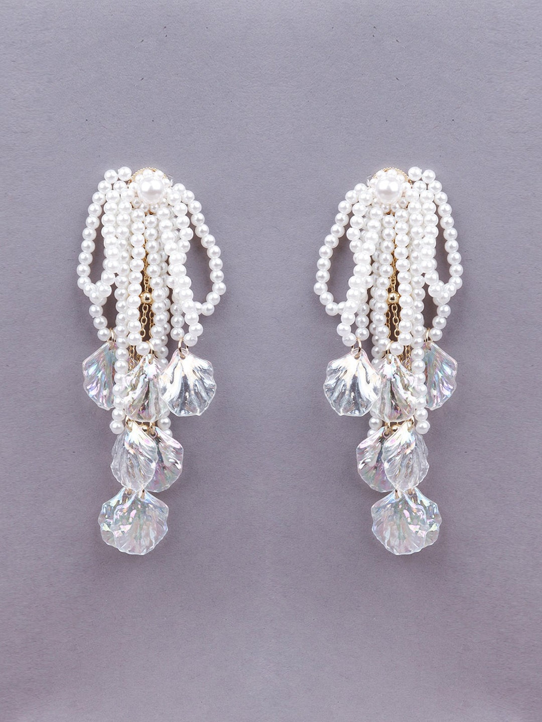 

ODETTE White Contemporary Drop Earrings