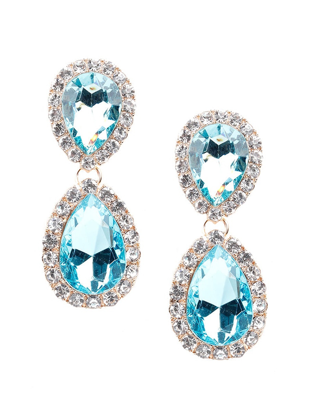 

ODETTE Blue Teardrop Shaped Drop Earrings