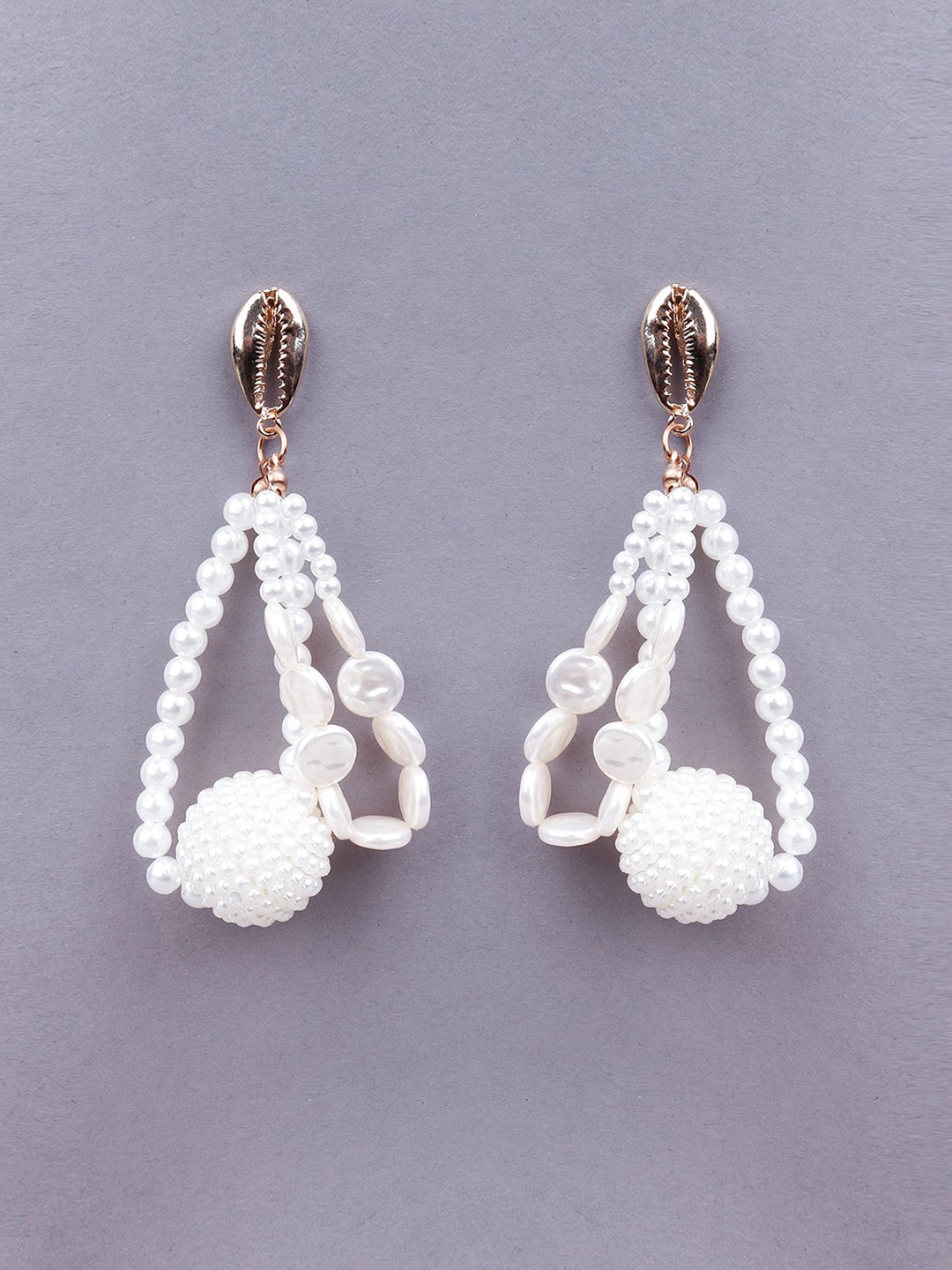 

ODETTE White Oval Drop Earrings