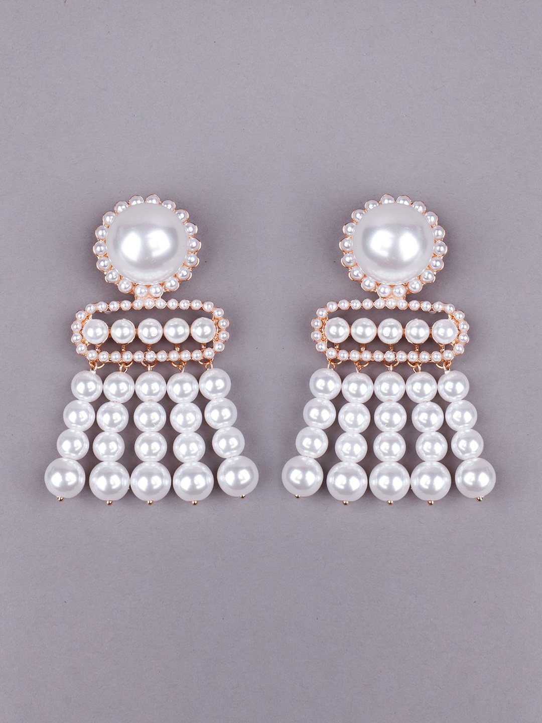 

ODETTE White Contemporary Drop Earrings