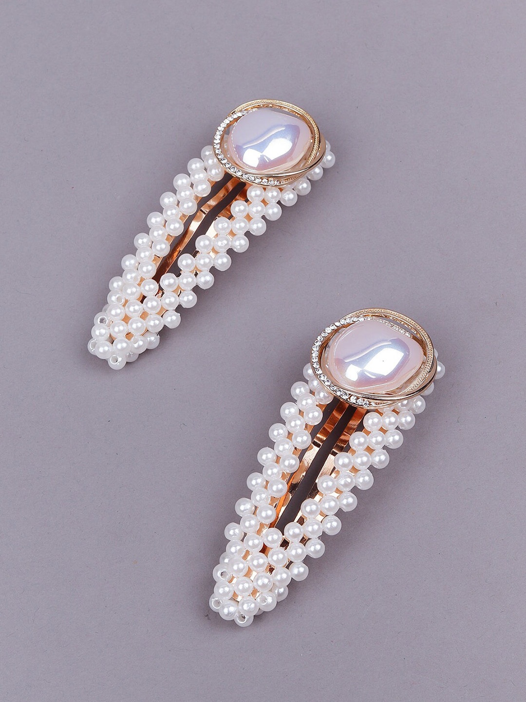 

ODETTE Women White Embellished Tic Tac Hair Clip