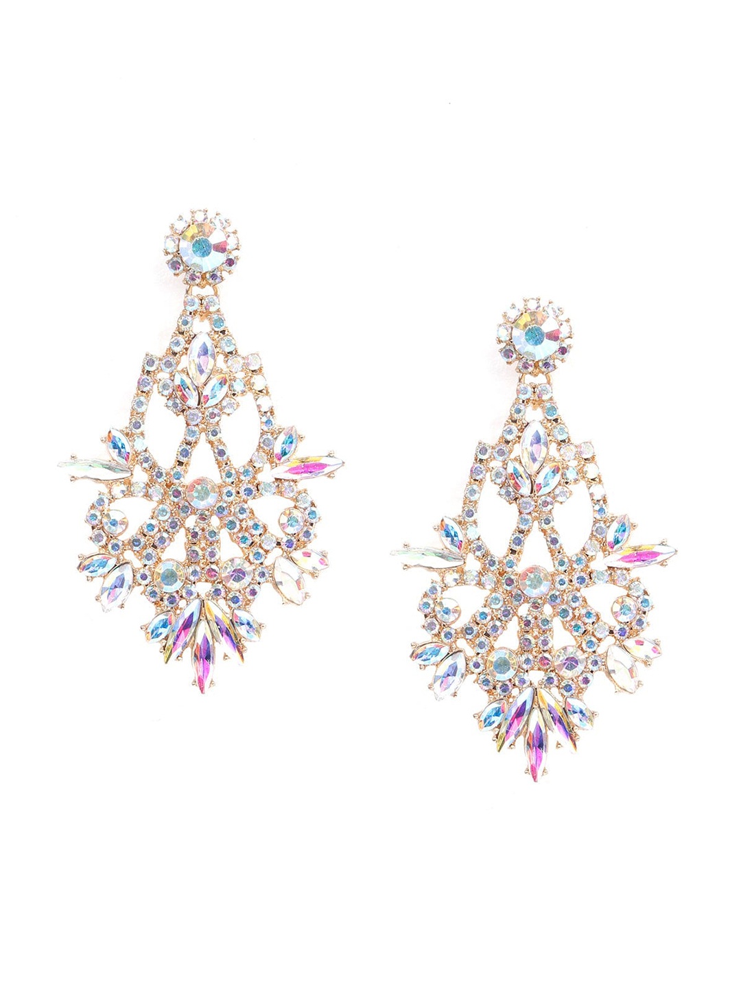 

ODETTE Multicoloured Leaf Shaped Drop Earrings, Multi