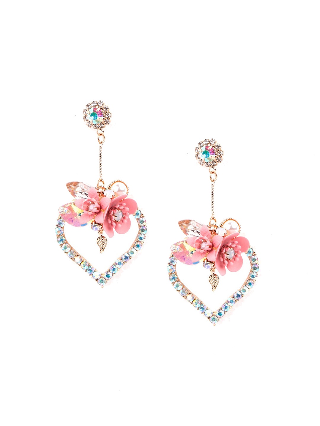 

ODETTE Pink Heart Shaped Drop Earrings