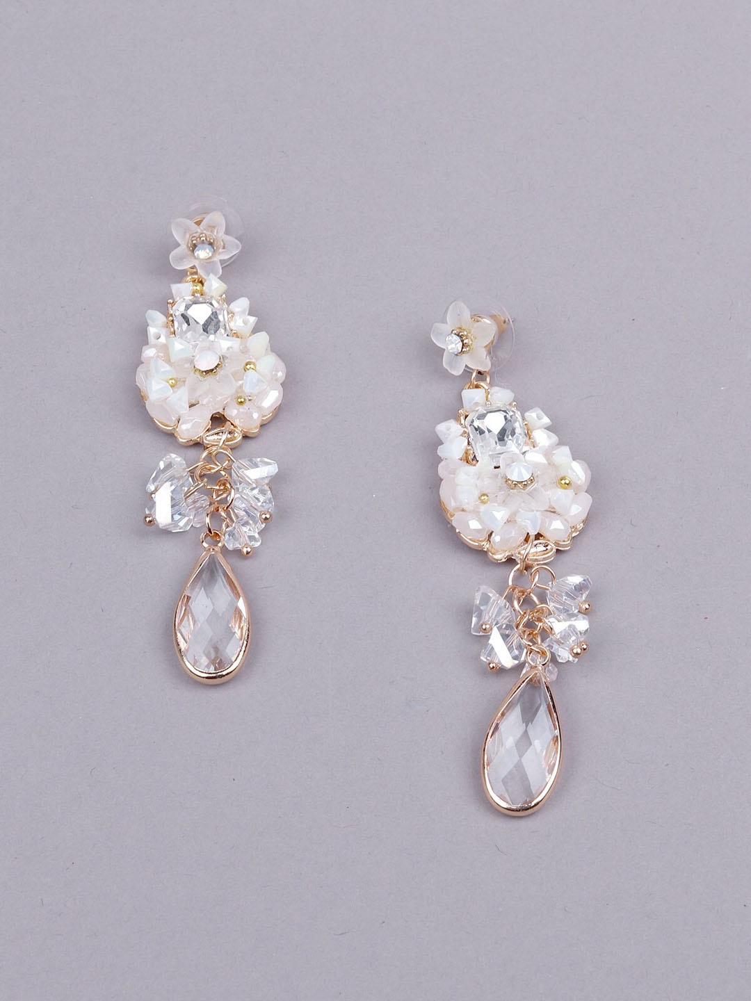 

ODETTE White Oval Drop Earrings