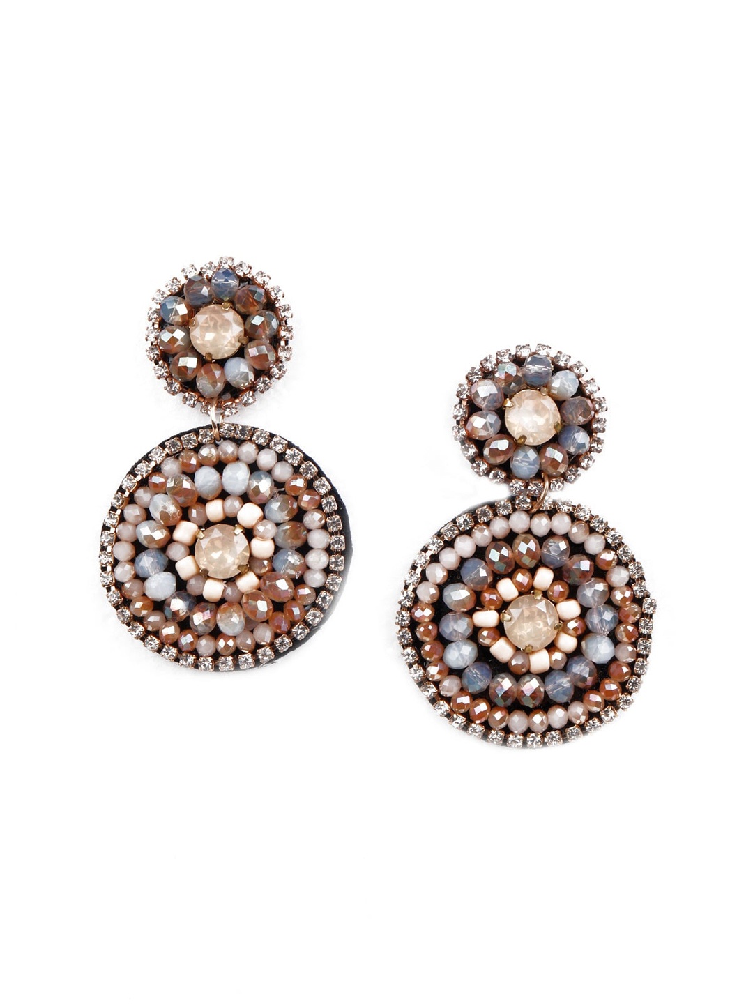 

ODETTE Women Pink Oval Drop Earrings