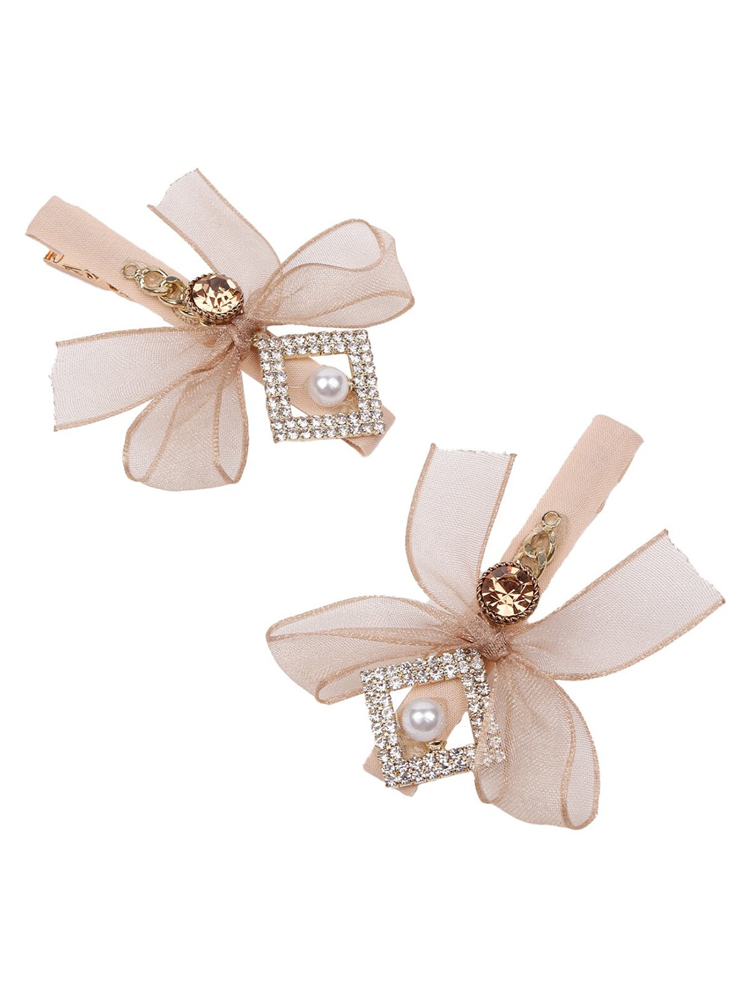 

ODETTE Women Beige Embellished Alligator Hair Clip